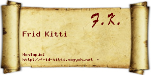 Frid Kitti névjegykártya